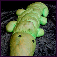 Green Alligator Shaped Bread