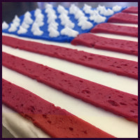 American Flag Quarter Sheet Cake